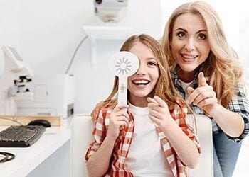 Family eye exam at Edina Eye Clinic