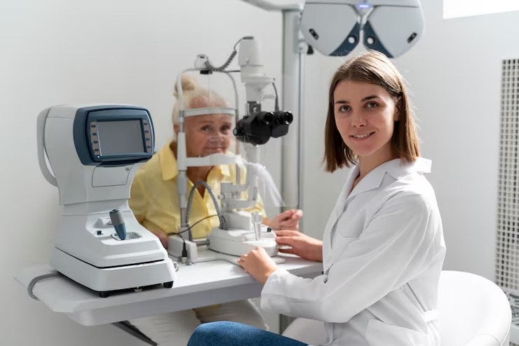 Woman Wearing Contact Lens Eye Doctor in Edina, MN